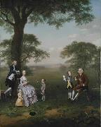 Arthur Devis The Clavey family in their garden at Hampstead oil